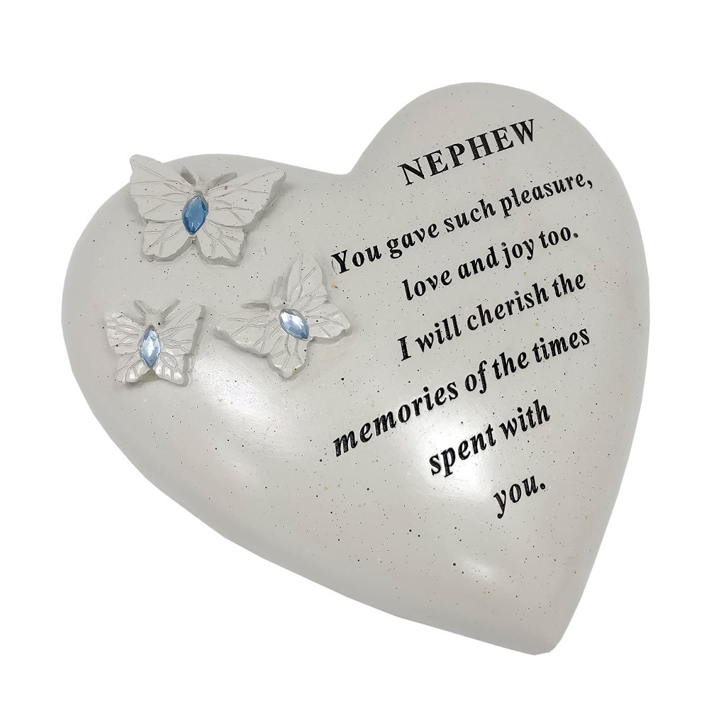 Graveside Plaque Nephew Memorial Butterfly Heart With Gems Remembrance Ornament