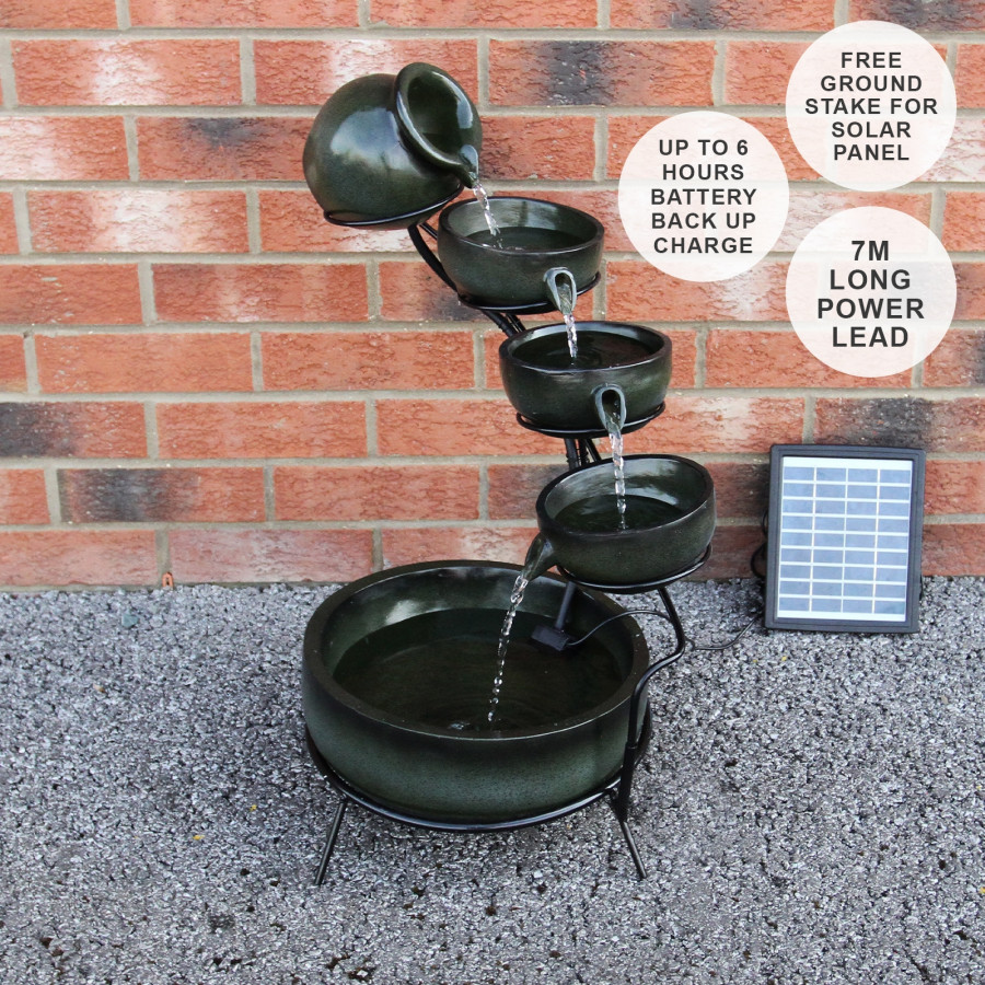 Click to view product details and reviews for Green 4 Tier Spilling Bowls Water Feature.
