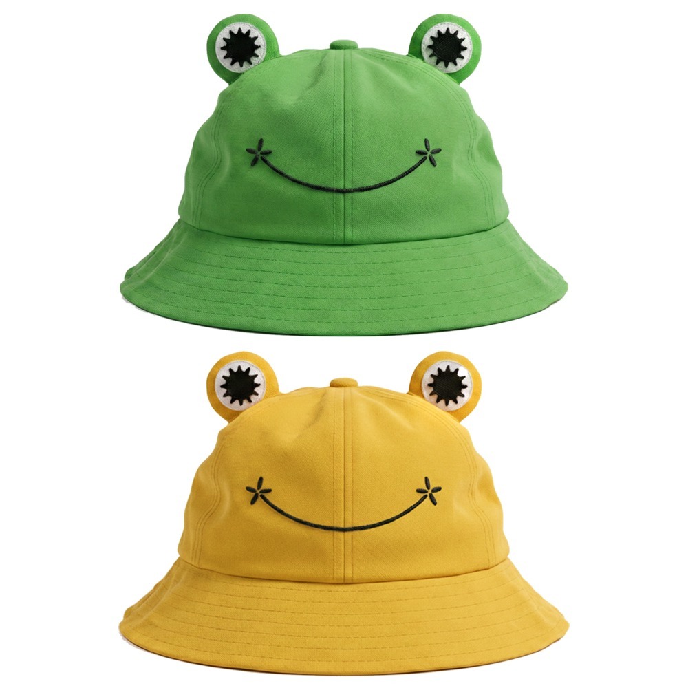 Click to view product details and reviews for Pack Of 2 Frog Bucket Hats Green Yellow Music Tour Festival Stylish Together Fancy Dress Costume Accessory.