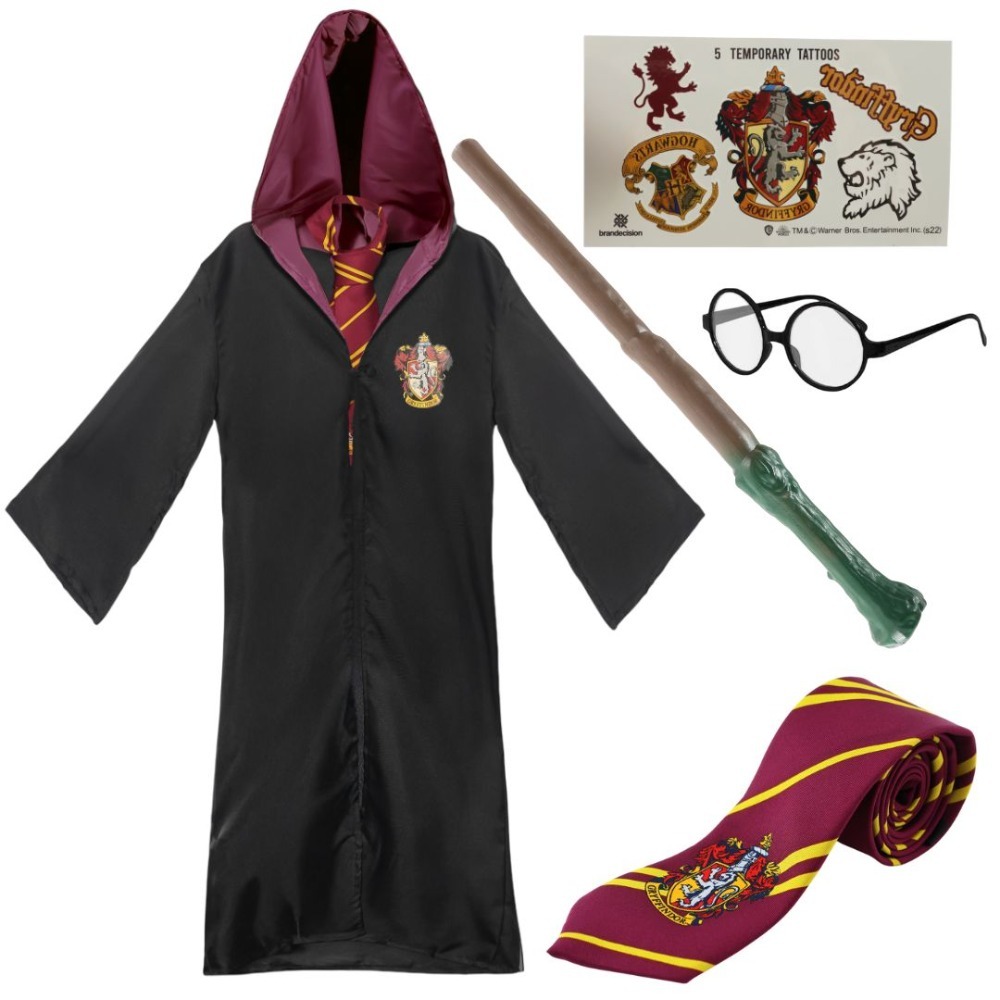 Click to view product details and reviews for Kids Harry Potter Costume 5 Pcs Gryffindor Cloak Tie Tattoos Wand Glasses. Click to view product details and reviews for Kids Harry Potter Costume 5 Pcs Gryffindor Cloak Tie Tattoos Wand Glasses.
