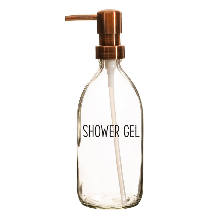 Hair Product Pump Bottle Glass Refillable Reusable Shower Storage 500ml Shower Gel