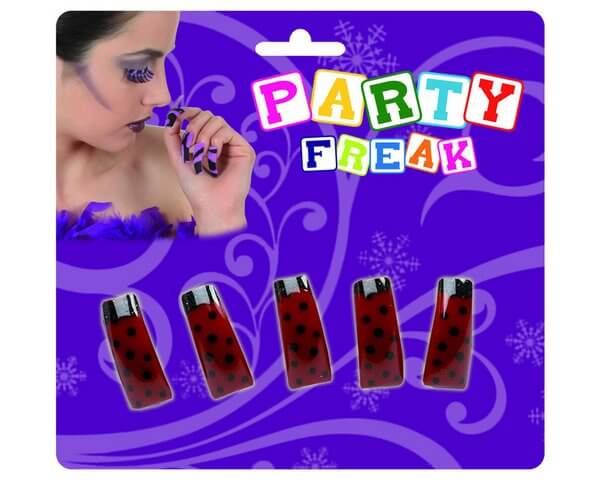 Halloween Nails 10 Red Ladybird design