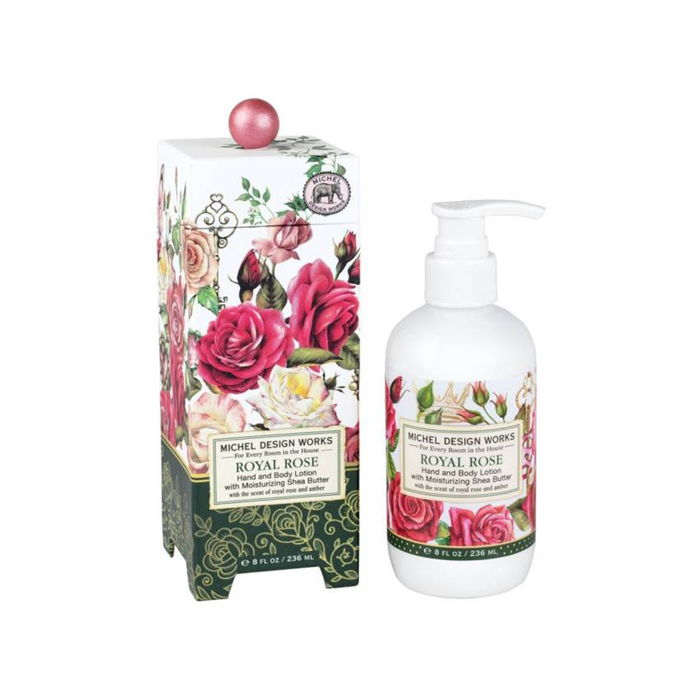 Hand Body Lotion Scented Pump Luxury Fragranced Moisturiser Cream Boxed Gift 236ml - Royal Rose