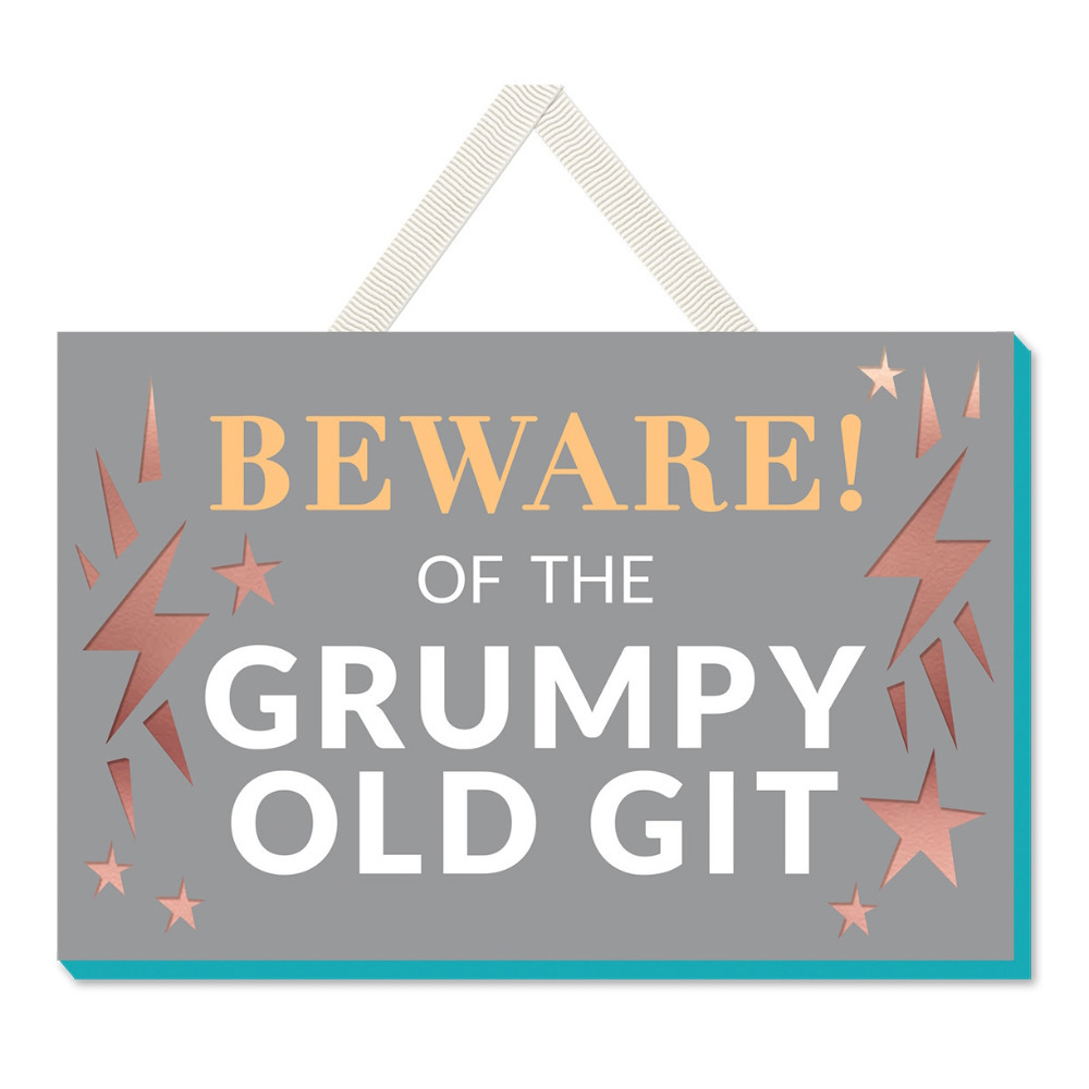 Hanging Plaque Sign Novelty Wall Home Decor Sentiment Gift Decoration  Grumpy Old Git