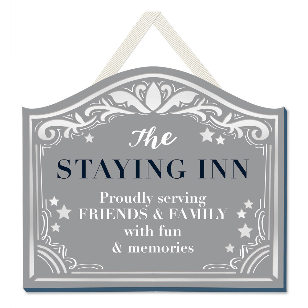 Hanging Plaque Sign Novelty Wall Home Decor Sentiment Gift Decoration Staying Inn