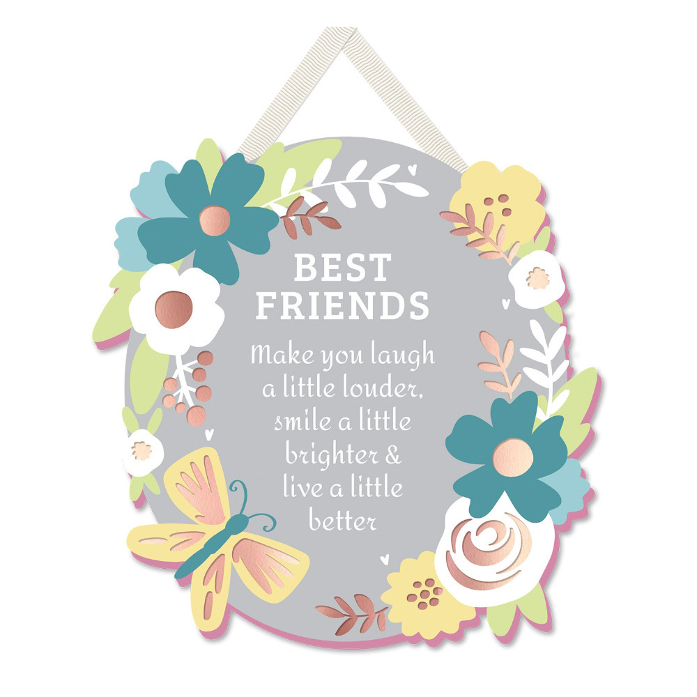 Hanging Plaque Sign Novelty Wall Home Decor Sentiment Gift For Friend Best Friends
