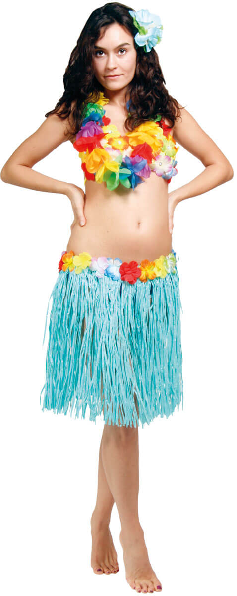 Hawaii Lei Skirt Blue 45cm