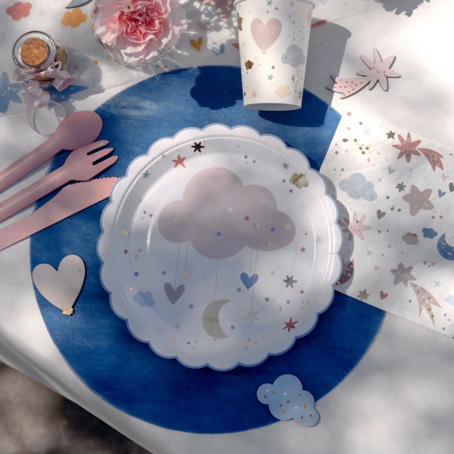 Click to view product details and reviews for Hearts And Stars Paper Plates Baby Shower 1st Birthday Christening X10.