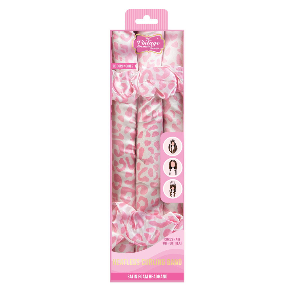 Heatless Curling Set Hair Rollers Womens Curl Accessory Ladies Pink Leopard Gift