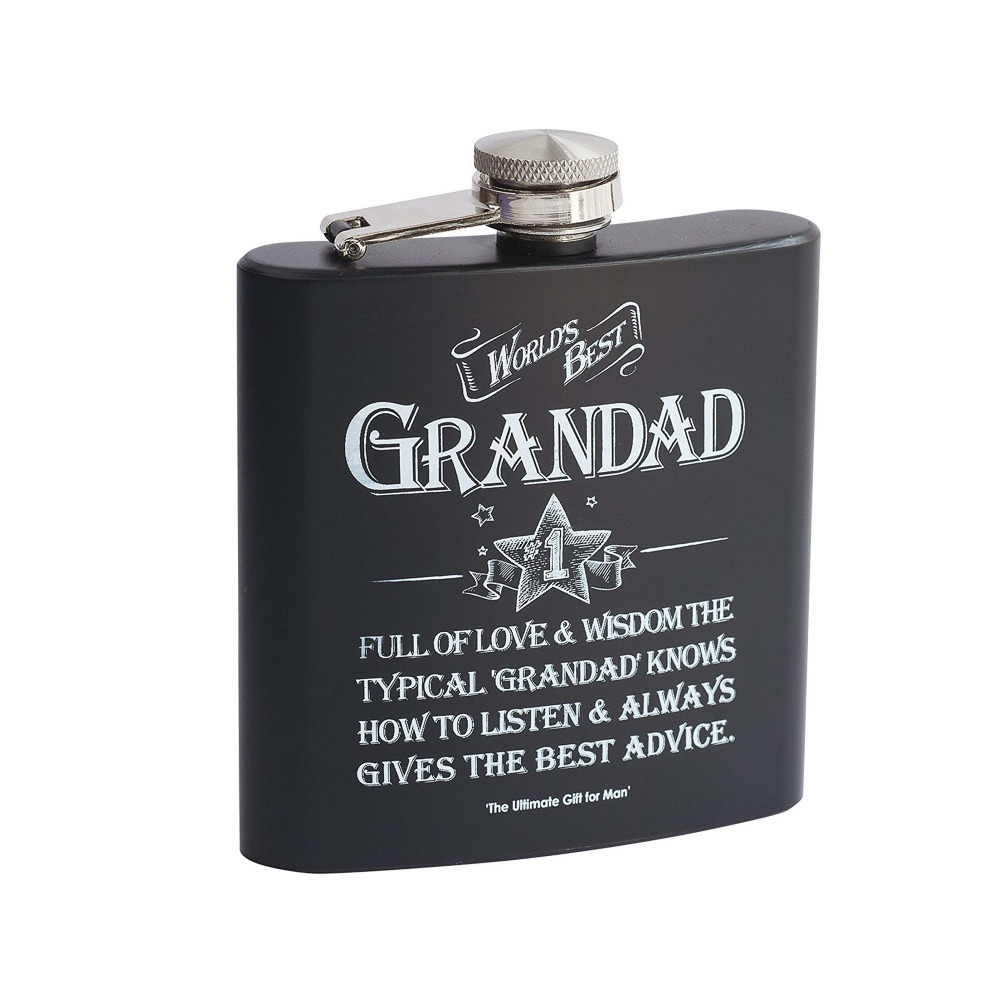 Hip Flask Sentiment Father's Day Gift For Grandad Birthday Gift Drinkware