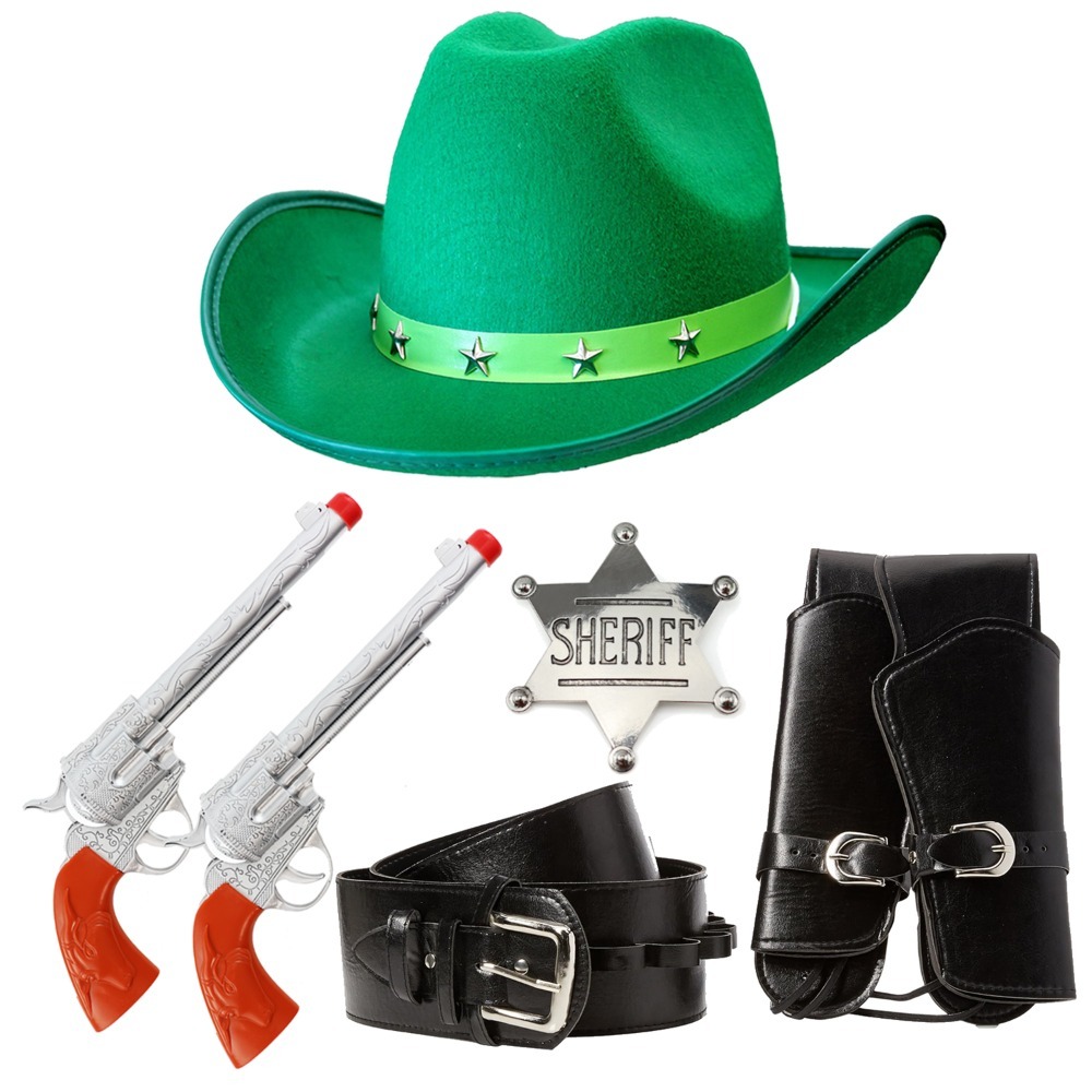 Click to view product details and reviews for Green Star Studded Cowboy Hat Standard.