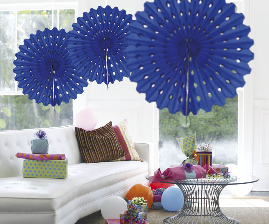 Click to view product details and reviews for Honeycomb Paper Fan Blue 45cm.