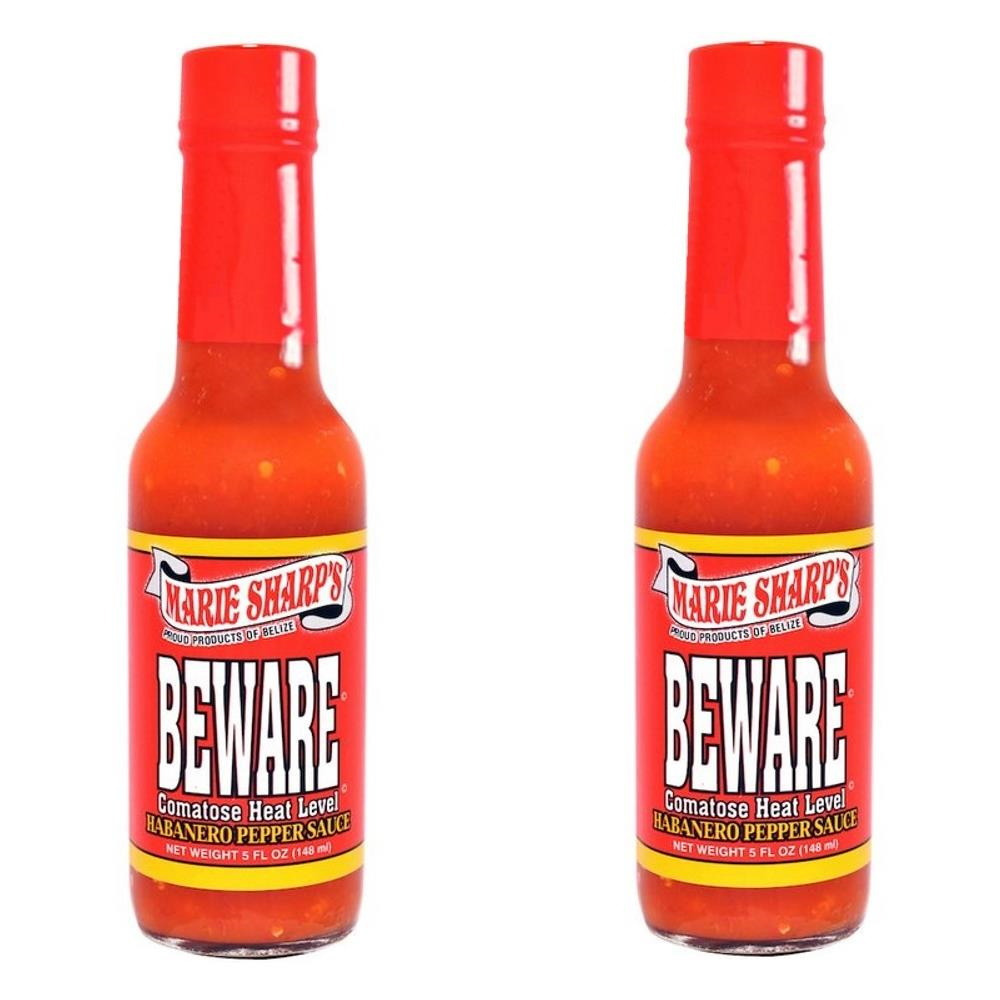 Hot Chilli Sauce Extra Spicy Chilli Beware Comatose Habanero Pepper Condiment Marie Sharp's 2 BOTTLES