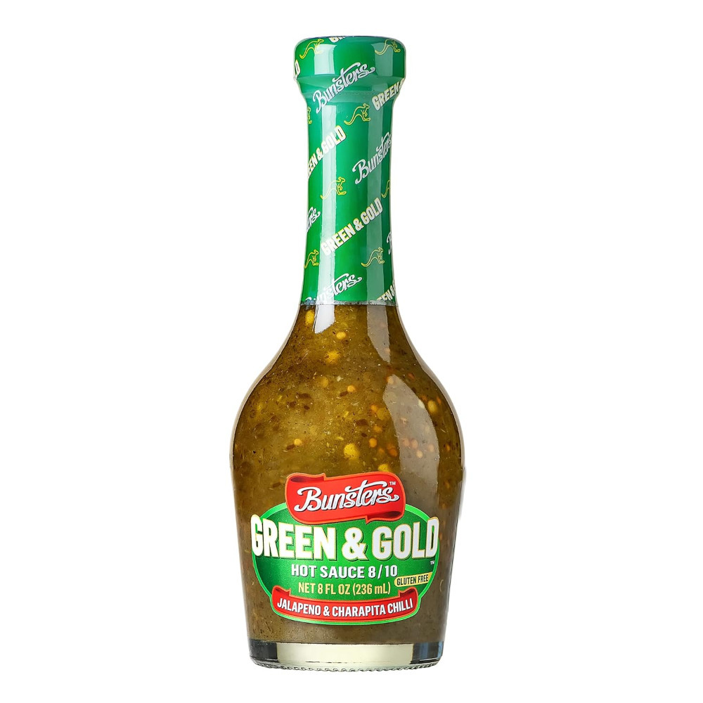 Hot Sauce Jalapeno & Charapita Chilli Gluten Free Bunsters Spicy Condiment 236ml