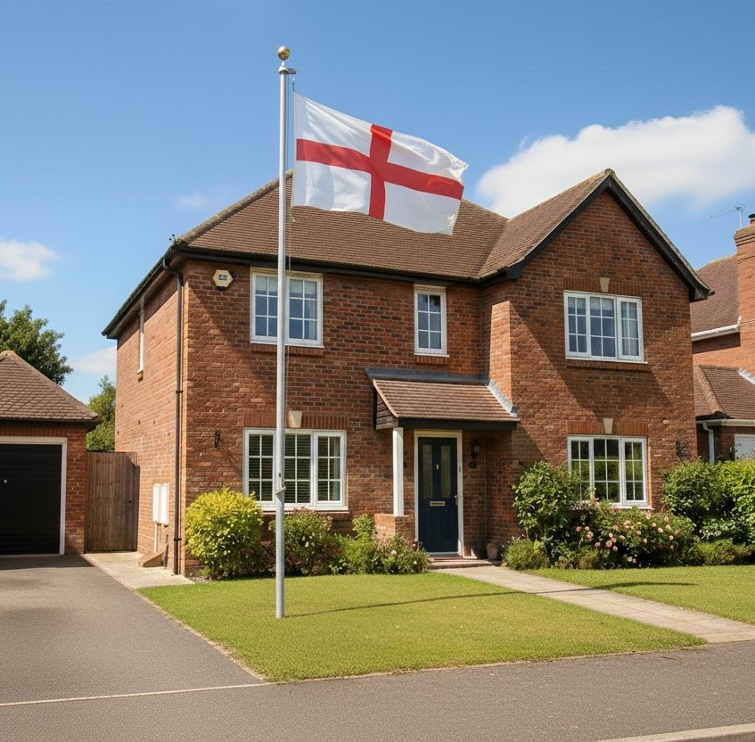 Large 20ft Outdoor Flag Pole with England Flag
