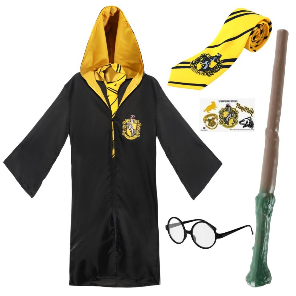 Click to view product details and reviews for Kids Harry Potter Costume 5 Pcs Hufflepuff Cloak Tie Tattoos Wand Glasses. Click to view product details and reviews for Kids Harry Potter Costume 5 Pcs Hufflepuff Cloak Tie Tattoos Wand Glasses.
