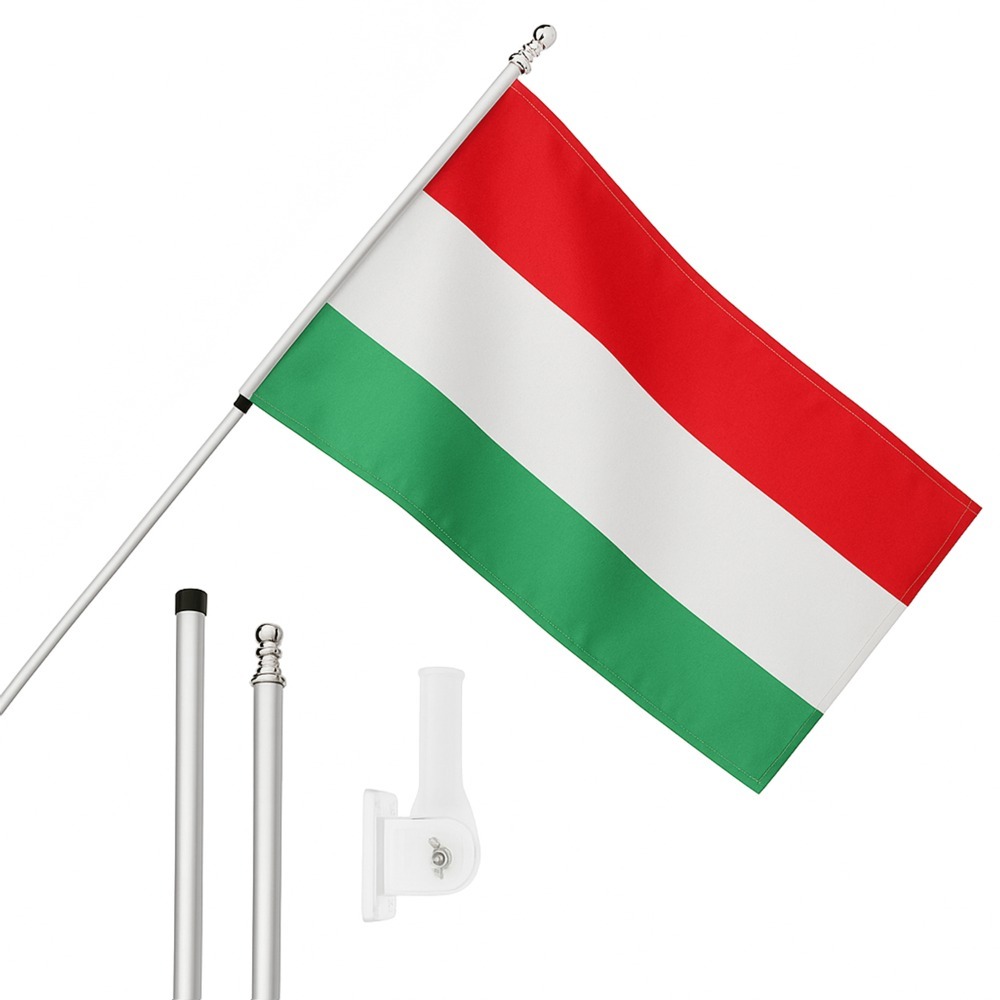 Click to view product details and reviews for Large 5ft X 3ft Hungary Flag With 6ft Pole Wall Bracket.
