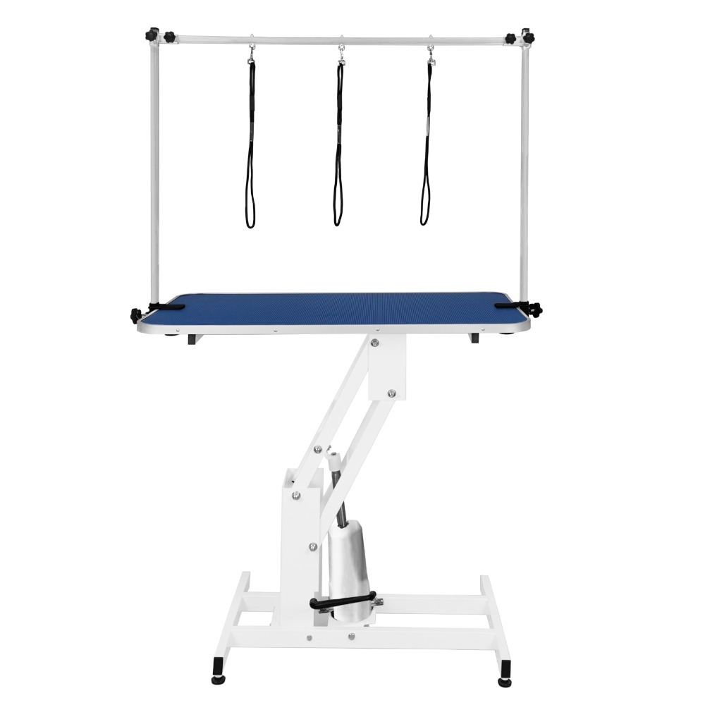 Click to view product details and reviews for Hydraulic Grooming Table White Blue Table Top.