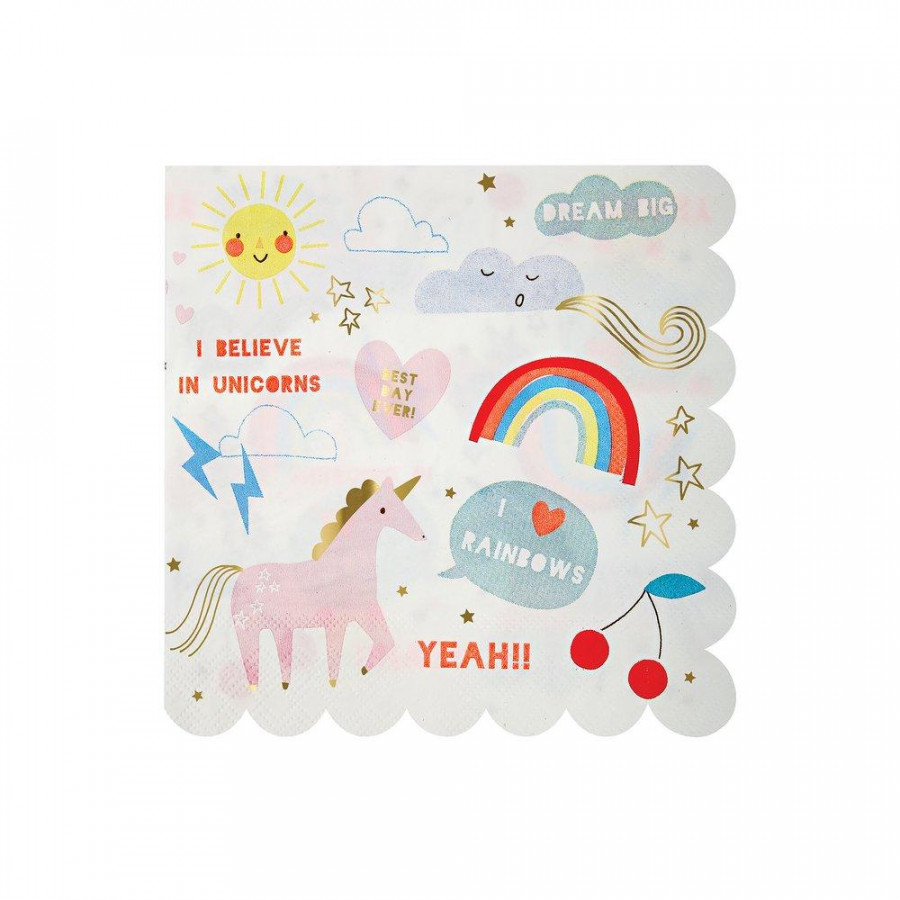 Click to view product details and reviews for I Believe In Unicorns Large Napkins Pack Of 16.