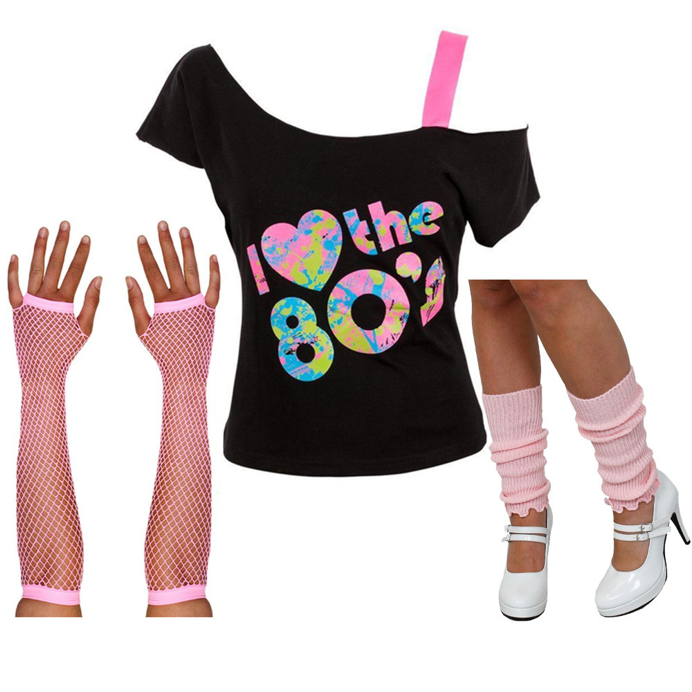 Click to view product details and reviews for I Love The 80s Costume Baby Pink Accessory Set.