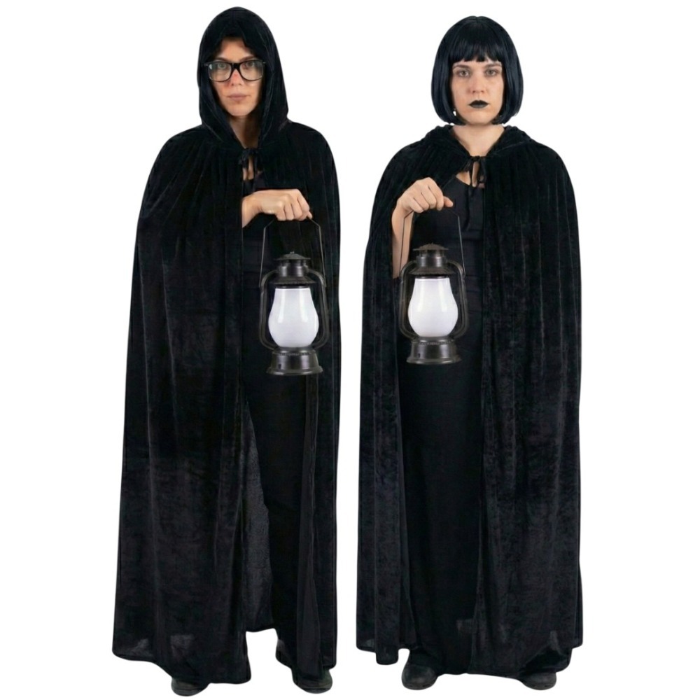 Adults Traitor Claudia & Alan Duo Costume | 8 Pcs | Hooded Cape, Wig, Gloves, Lipstick, Glasses & Lantern