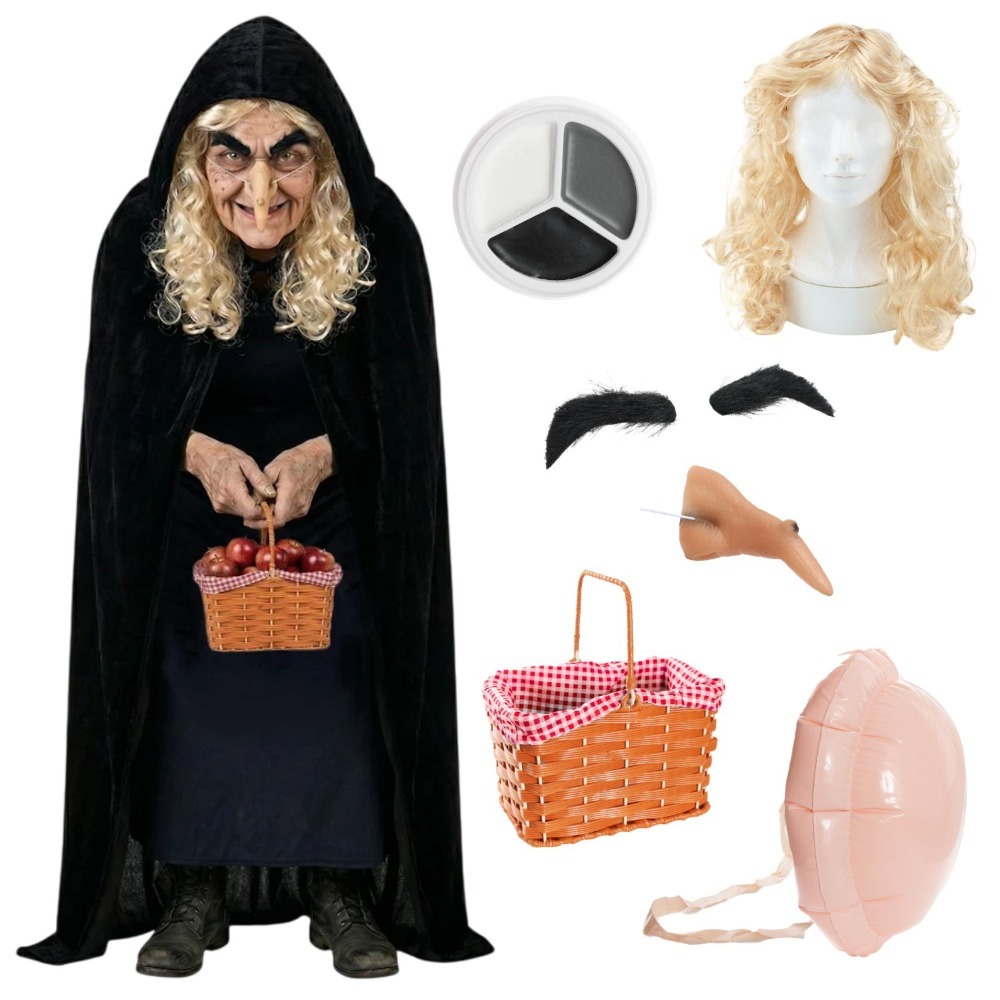 Click to view product details and reviews for Adults Evil Apple Hag Costume 7 Pcs Cape Wig Eyebrows Nose Basket Face Paint Inflatable Back. Click to view product details and reviews for Adults Evil Apple Hag Costume 7 Pcs Cape Wig Eyebrows Nose Basket Face Paint Inflatable Back.