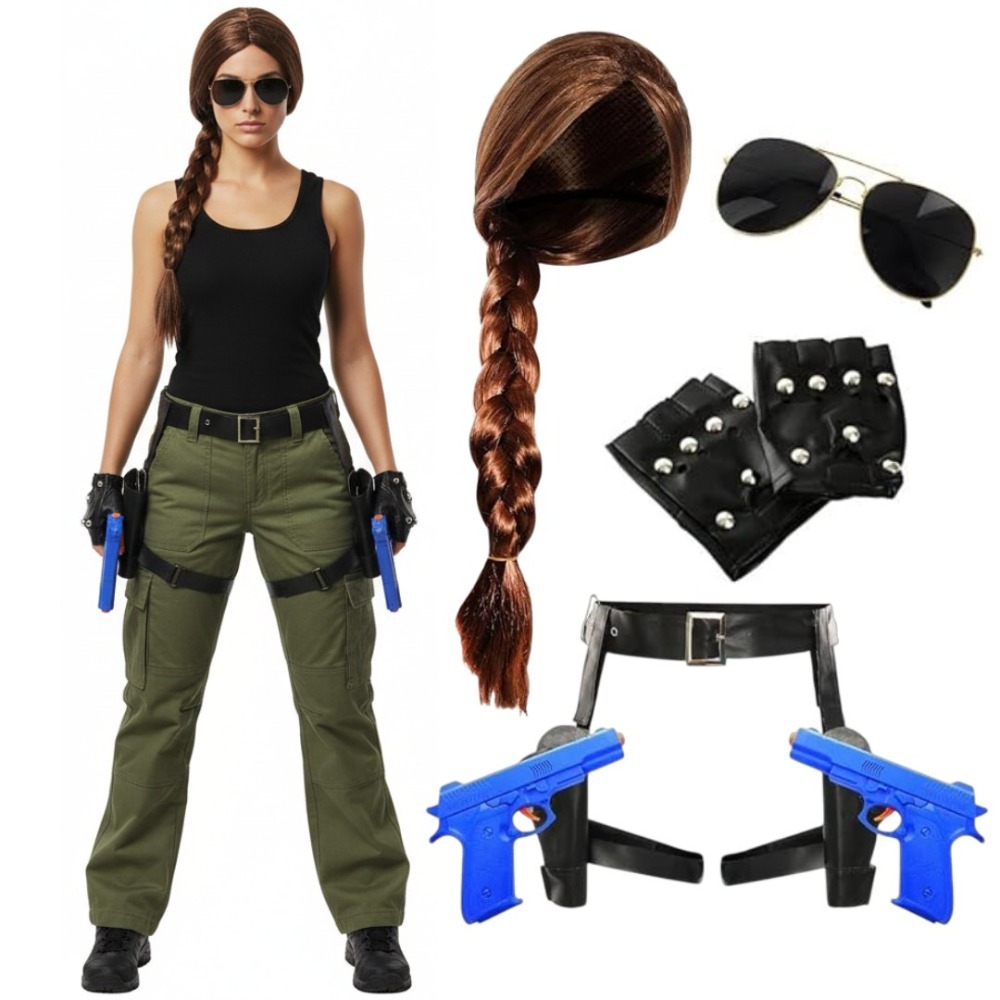 Click to view product details and reviews for Ladies Temple Hunter Costume 5 Pcs Vest Wig Gun Holster Gloves Glasses Large. Click to view product details and reviews for Ladies Temple Hunter Costume 5 Pcs Vest Wig Gun Holster Gloves Glasses Large.