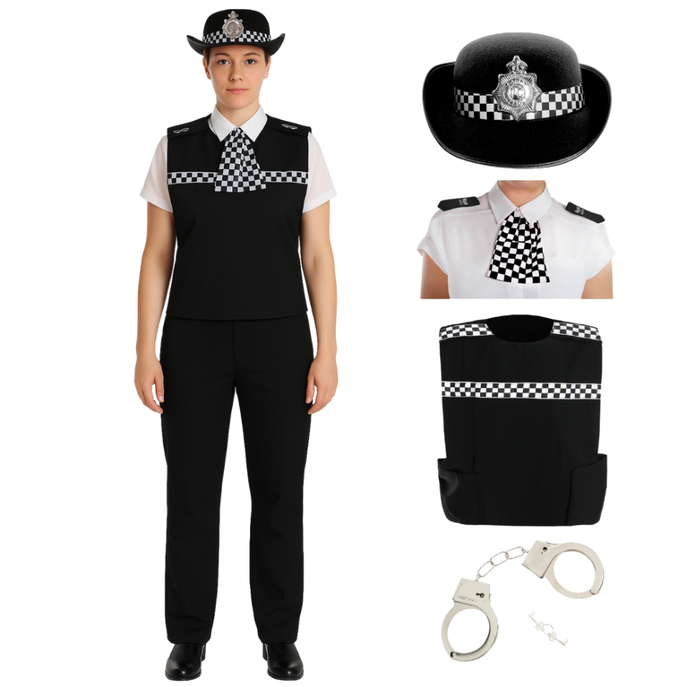 Click to view product details and reviews for Ladies Police Officer Costume 4 Pcs Hat Vest Epaulettes Handcuffs Standard.