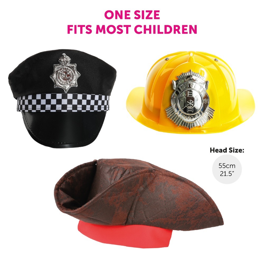 Boys Dress Up Set - Pirate, Doctor, Police & Fireman
