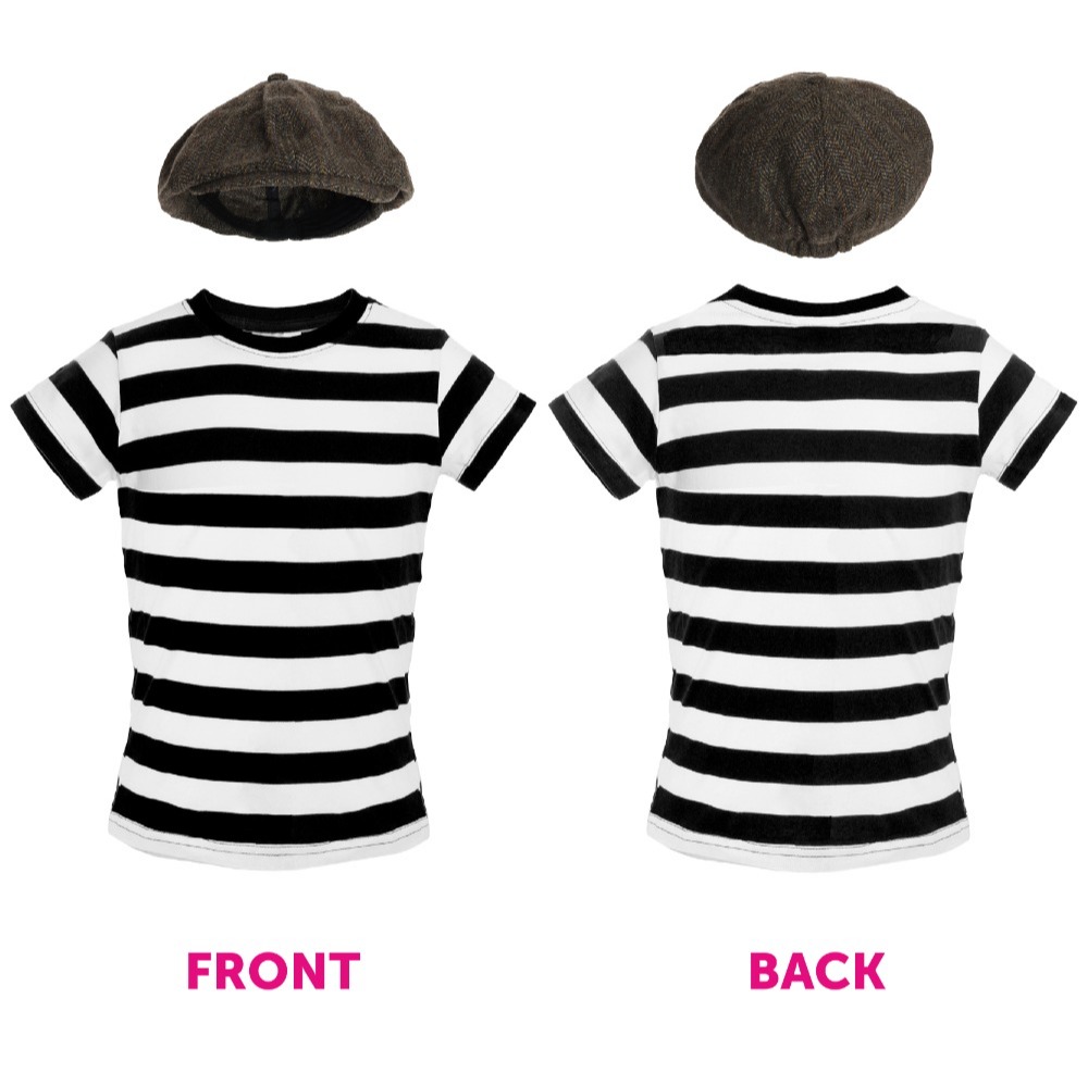 Child's Storybook Burglar Costume - Short Sleeve Top, Brown Hat, Mask & Swag Bag