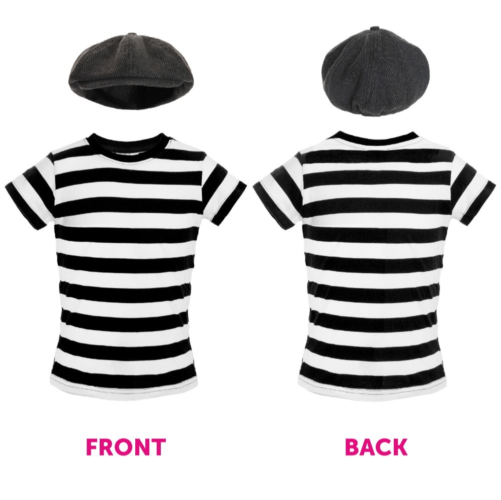 Child's Storybook Burglar Costume - Short Sleeve Top, Grey Hat, Mask & Swag Bag