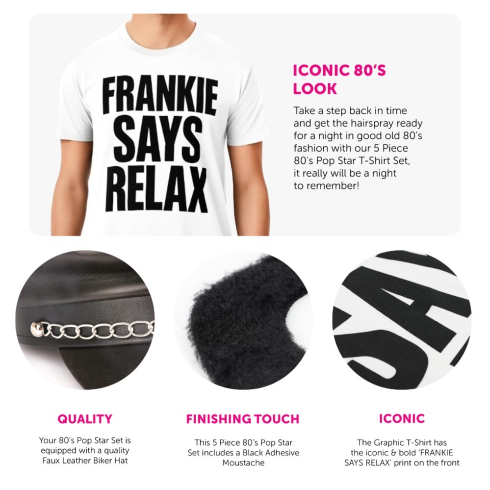 Adults 1980's Pop Star Costume