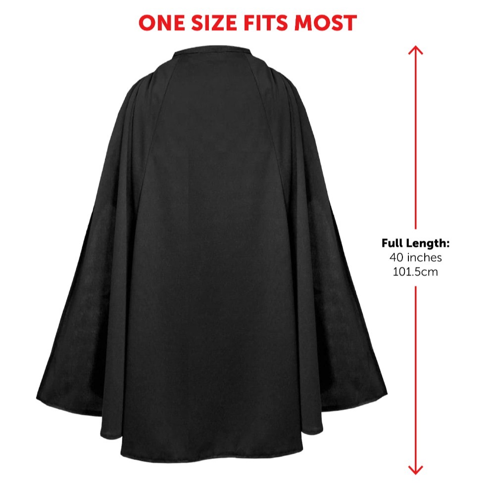 Adults Burger Burglar Costume | 6 Pcs | Striped Top, Eye Mask, Hat, Tie, Wig & Black Cape