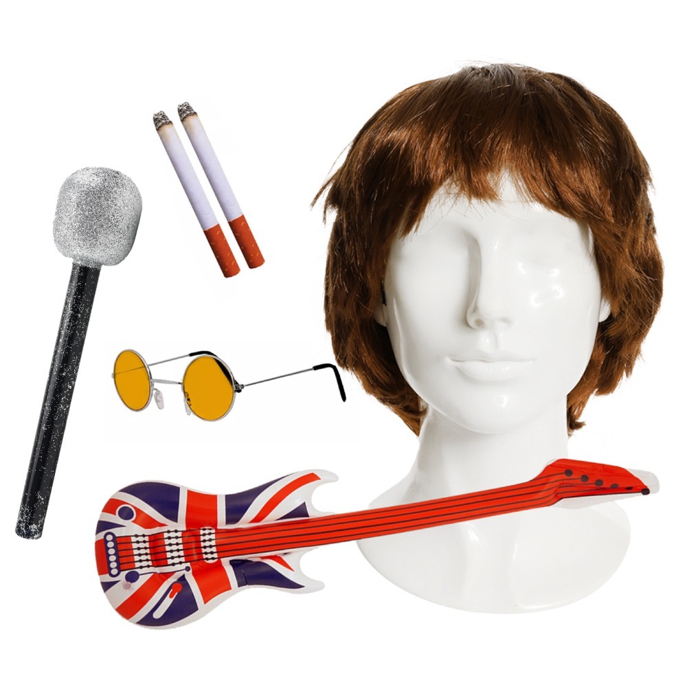 Click to view product details and reviews for Liam Gallagher Wig Set Guitar Mic.