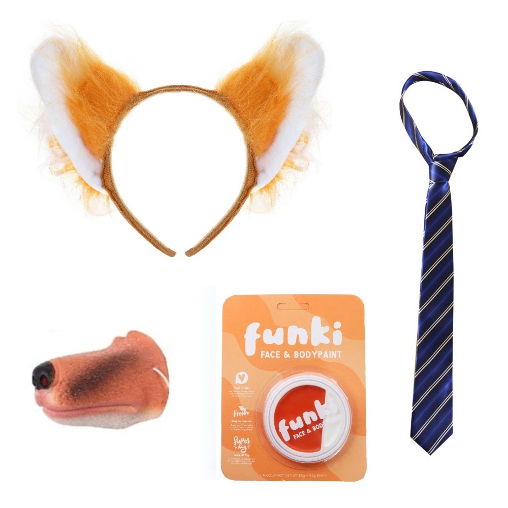 Click to view product details and reviews for Nick Fox Costume 4pcs – Ears Tie Nose Paint.