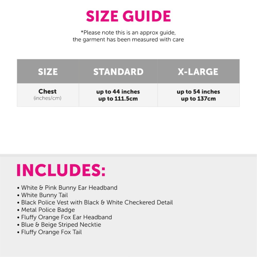 Adults Nick & Judy Couples Costume | 7 Pcs