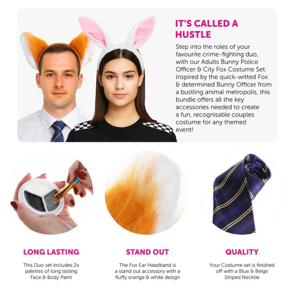 Adults Nick & Judy Couples Costume | 9 Pcs