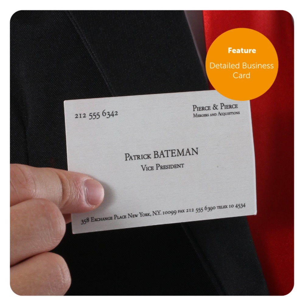 Patrick Bateman Accessory Set | Wig, Knife, Red Tie, Blood & Business Card