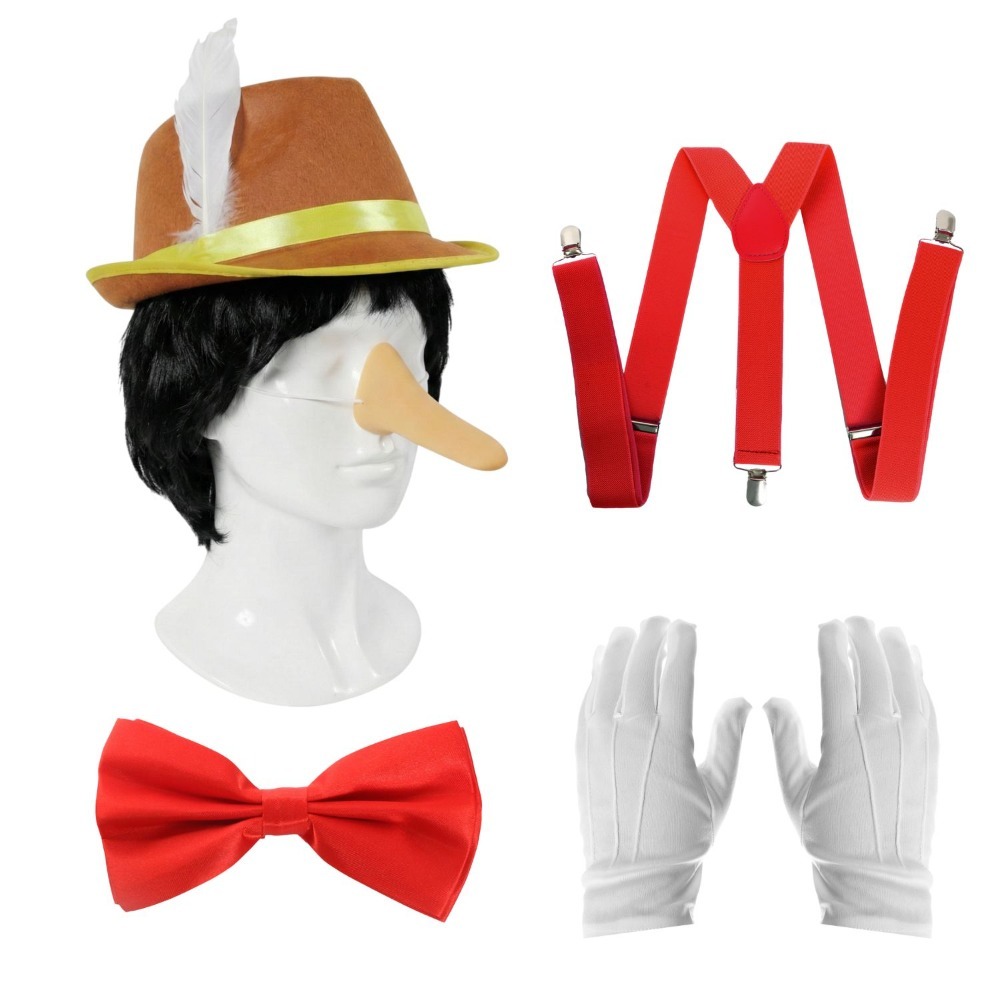 Click to view product details and reviews for Kids Lying Wooden Puppet Costume Set 6 Pcs Hat Wig Nose Bow Tie Braces Gloves. Click to view product details and reviews for Kids Lying Wooden Puppet Costume Set 6 Pcs Hat Wig Nose Bow Tie Braces Gloves.