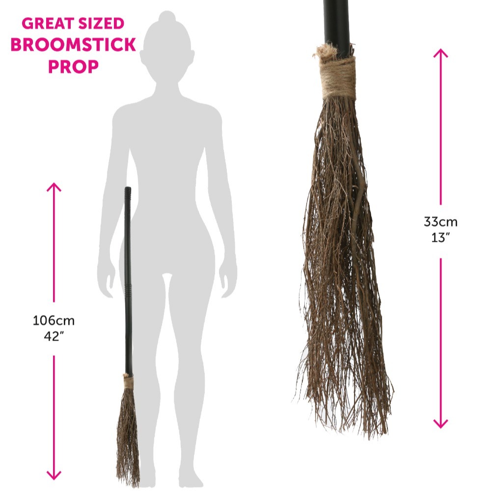 Adult's Kind Witch Costume - Skirt, Cape, Hat & Broom
