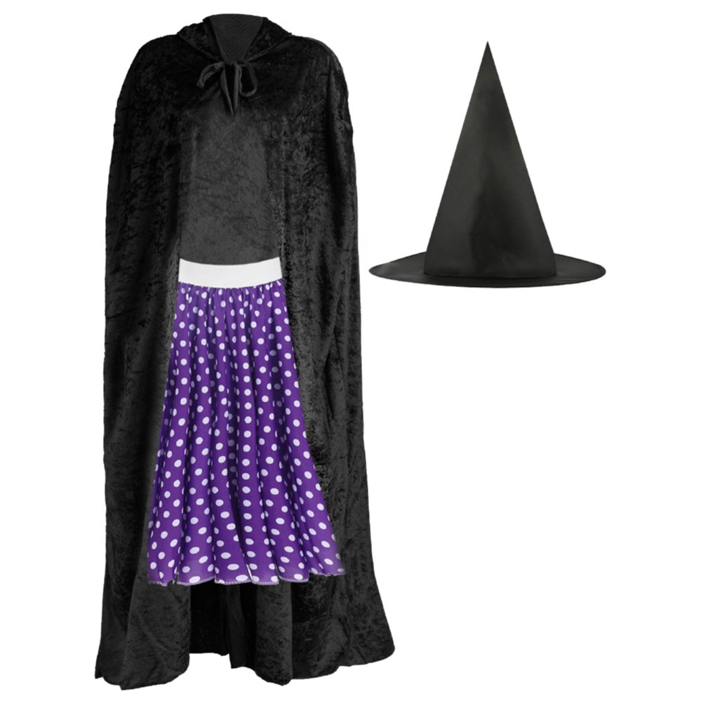 Adult's Kind Witch Costume - Skirt, Cape & Hat