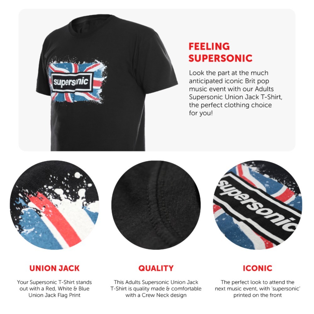 Adults Supersonic Union Jack T-Shirt