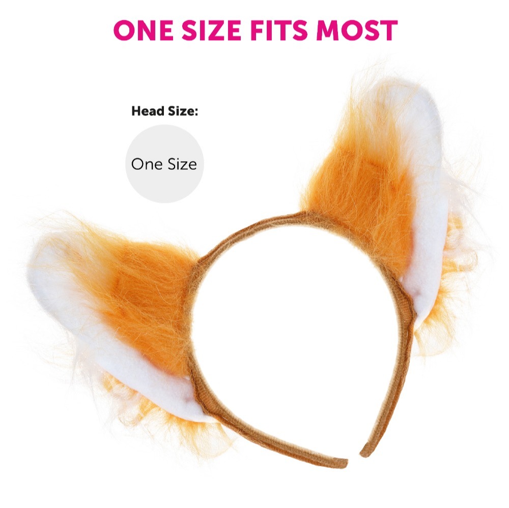 Swiping Fox Costume Set | 4 Pcs | Ears, Nose, Mask & Thick Tail