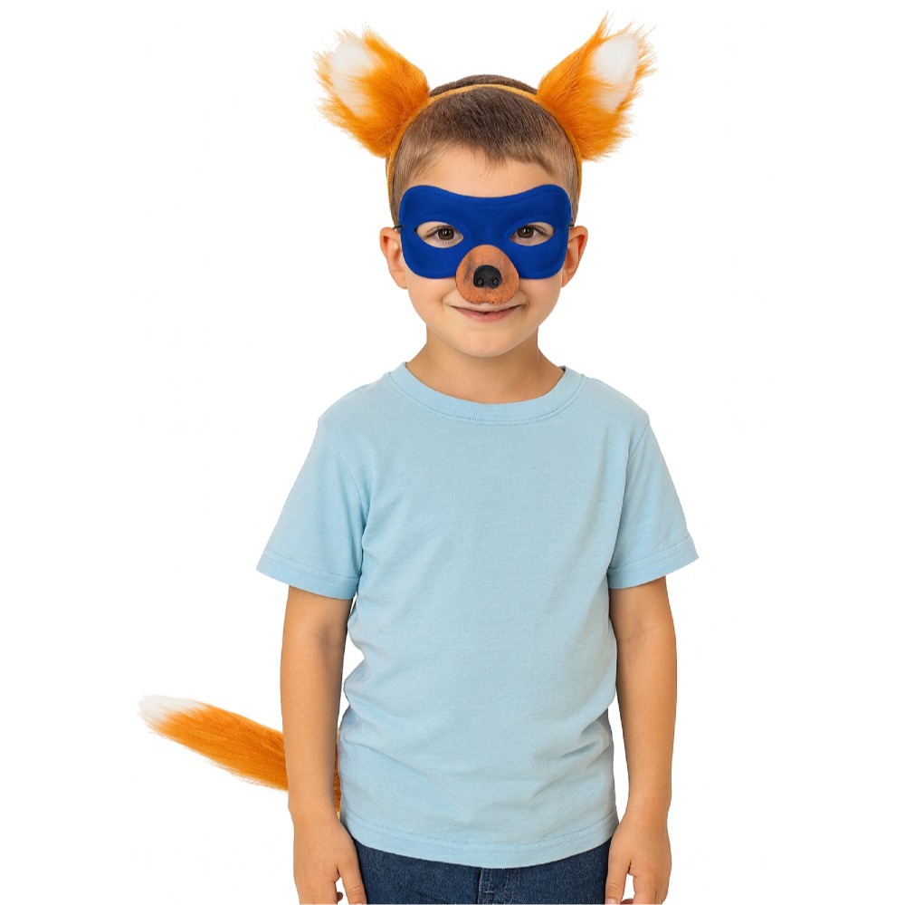 Swiping Fox Costume Set | 4 Pcs | Ears, Nose, Mask & Thin Tail