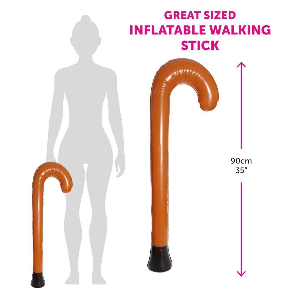 Adults Grandma Burglar Costume - Short Sleeve Top, Grey Afro Wig, Mask, Inflatable Walking Stick, Necklace & Swag Bag