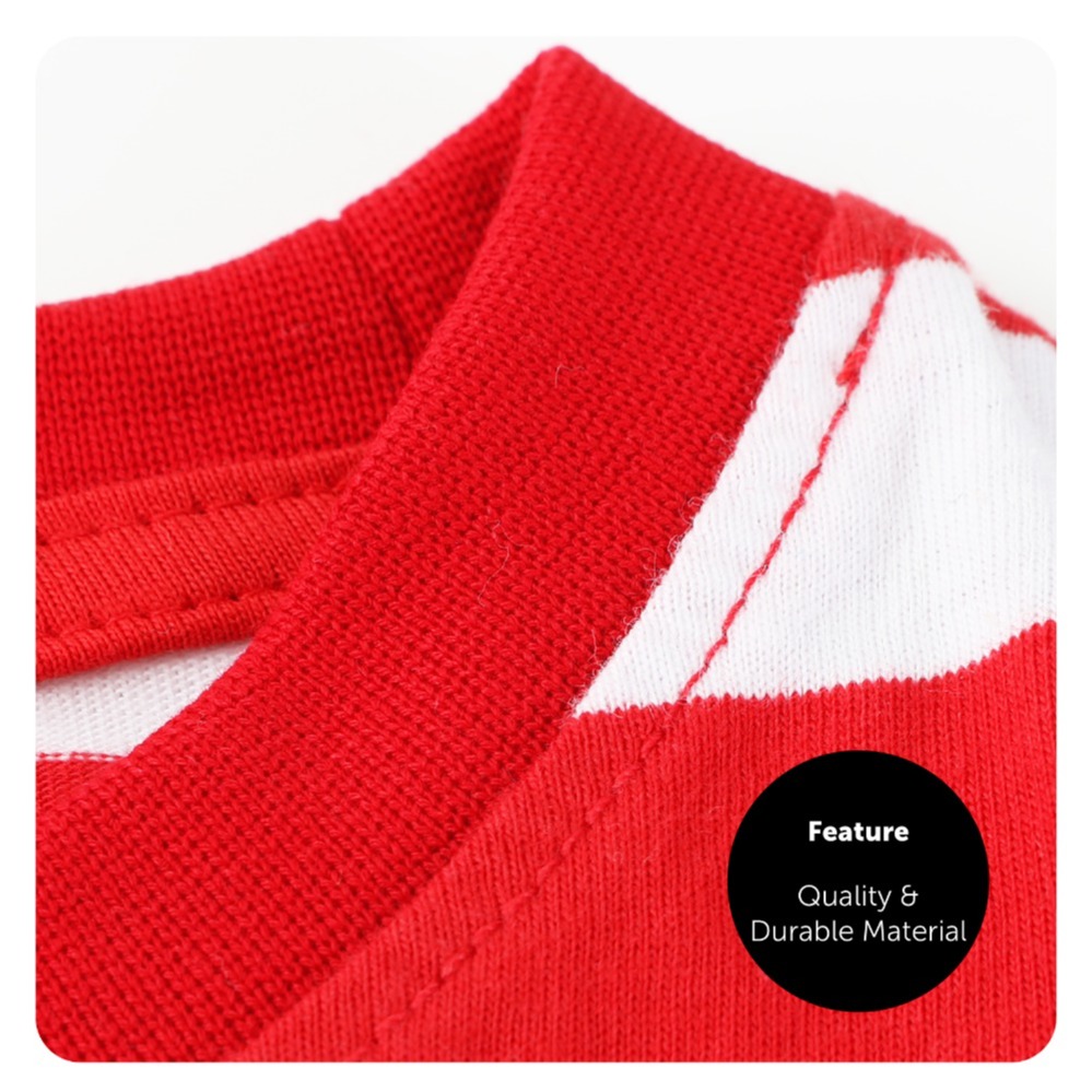 Adults Red and White Striped Short Sleeve Top