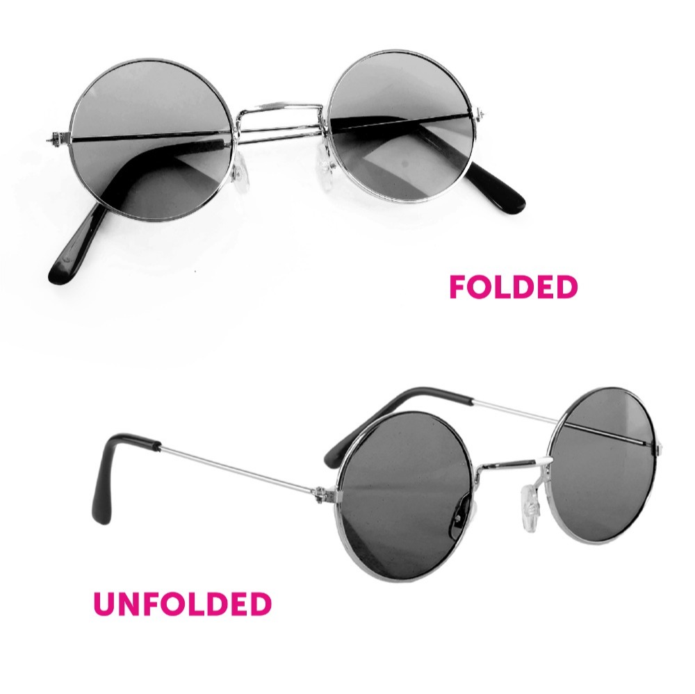 Prince of Darkness Costume | 5 Pcs | Black Vest, Wig, Glasses, Tattoo Sleeves & Cross Necklace