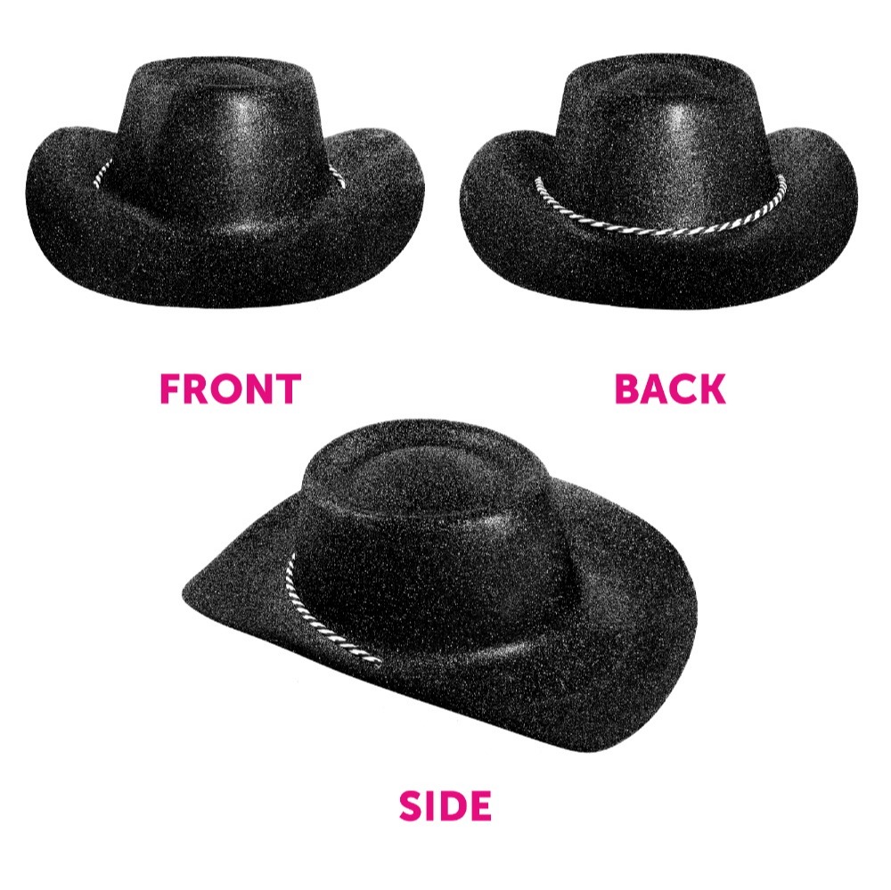 Black Glitter Cowboy Hat