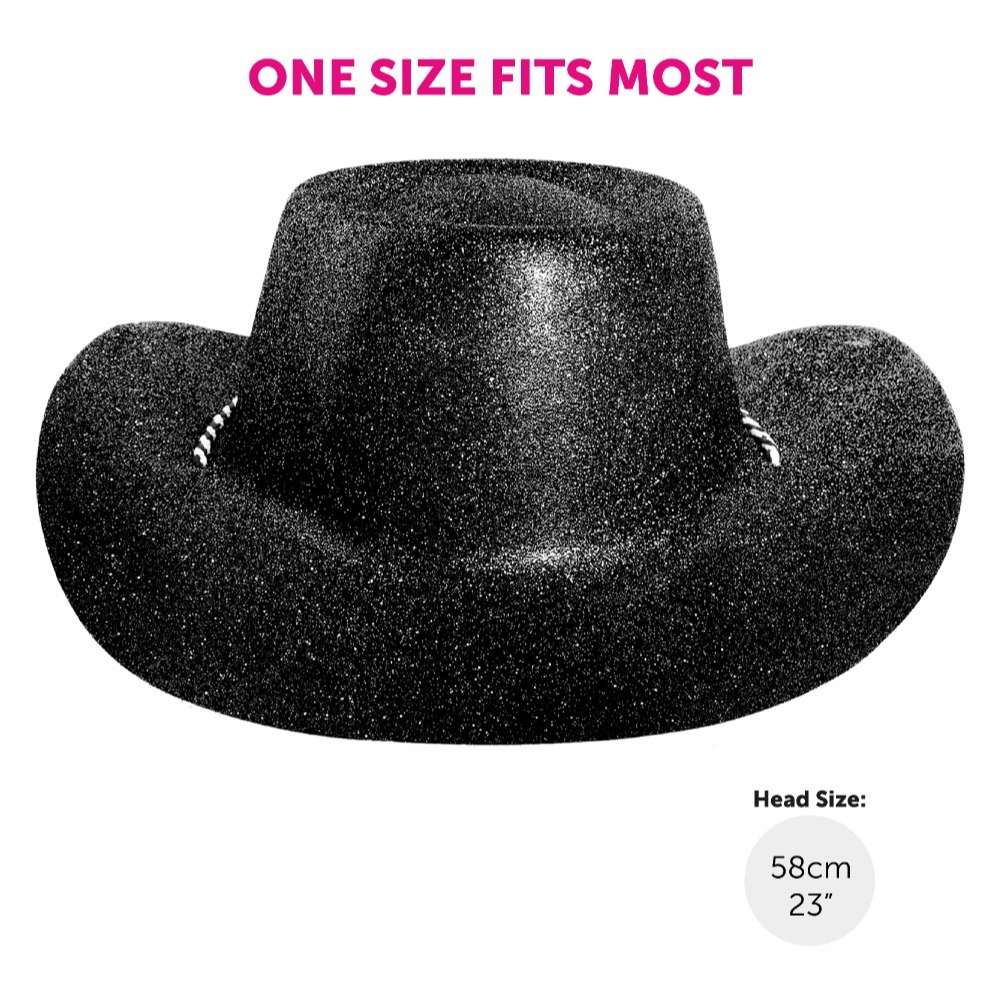 Black Glitter Cowboy Hat