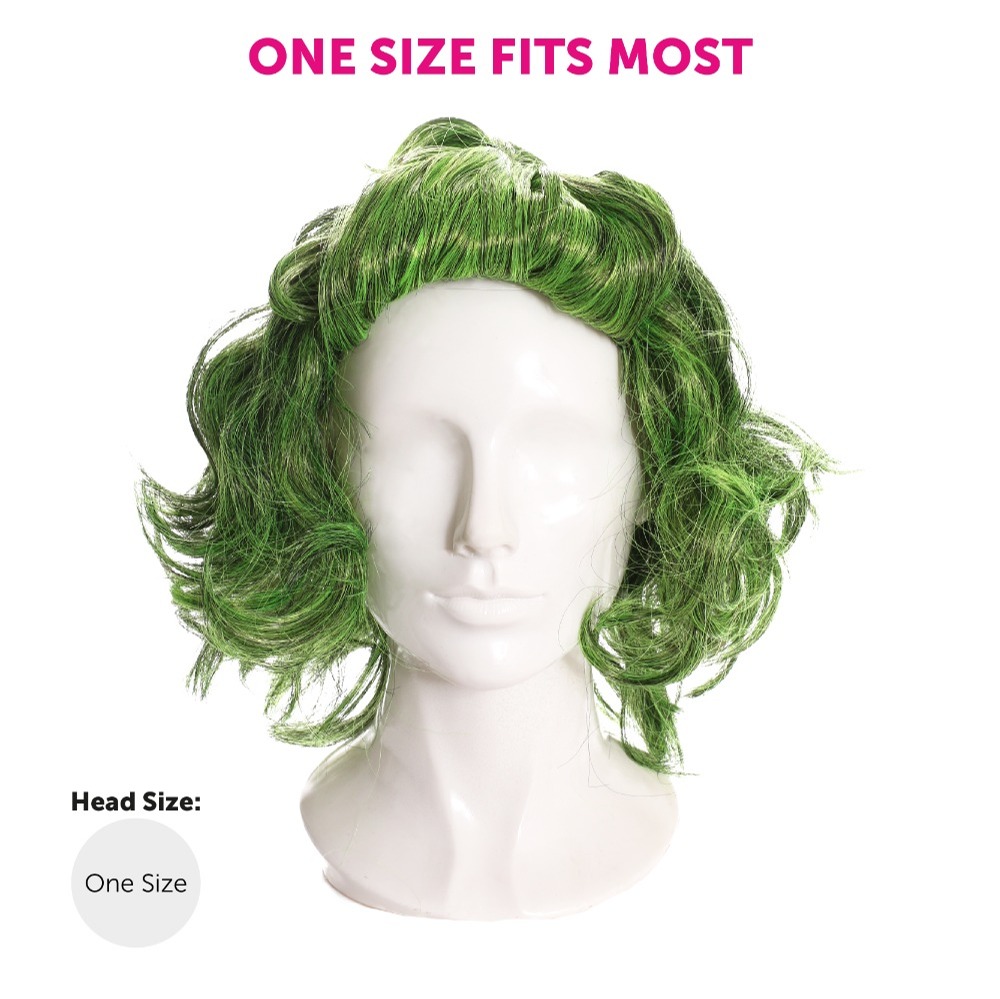 Adult Factory Worker Wig, Face Paint & Eyebrows